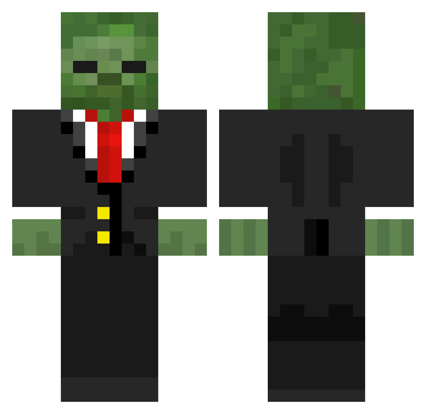 AxdmEU Minecraft skin, front and back view