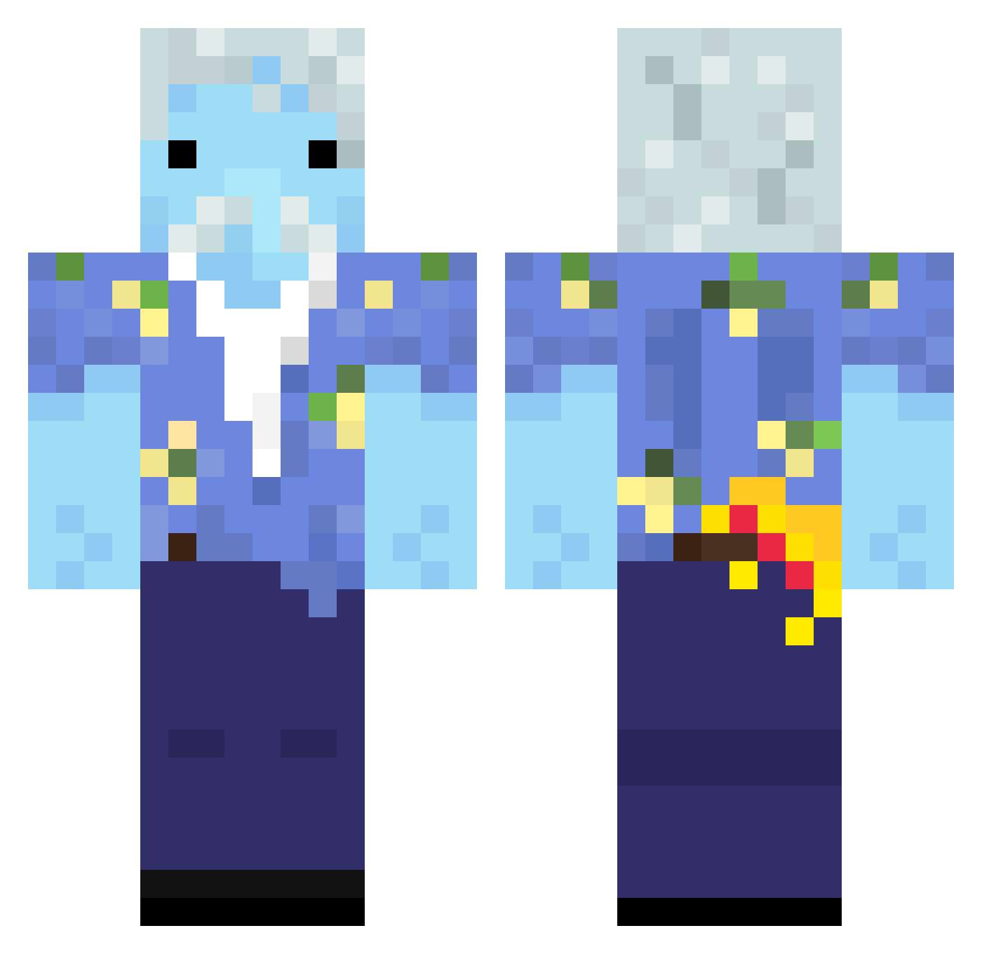 PapaProvides Minecraft skin, front and back view