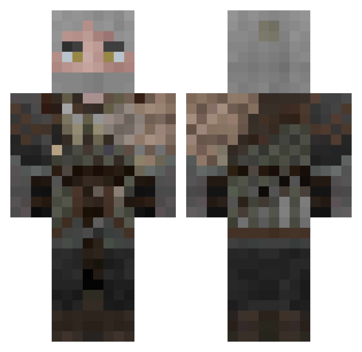 _Crash__ Minecraft skin, front and back view