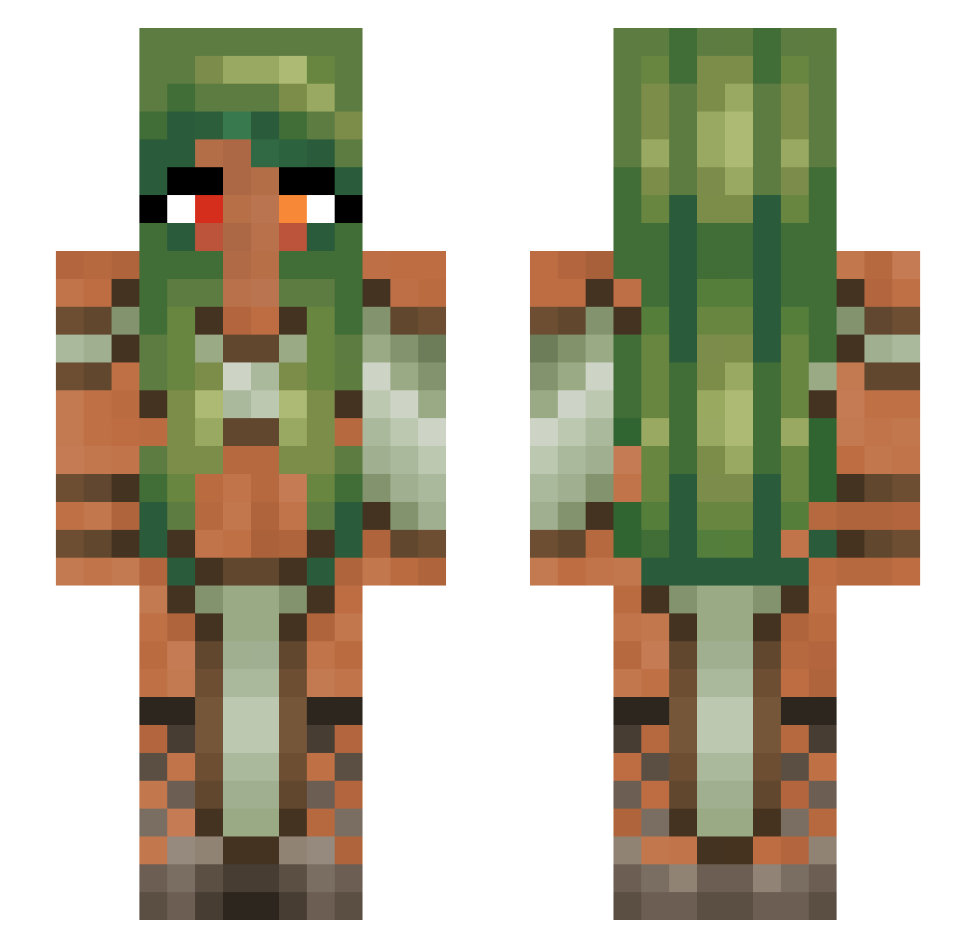 _61deluxe Minecraft skin, front and back view