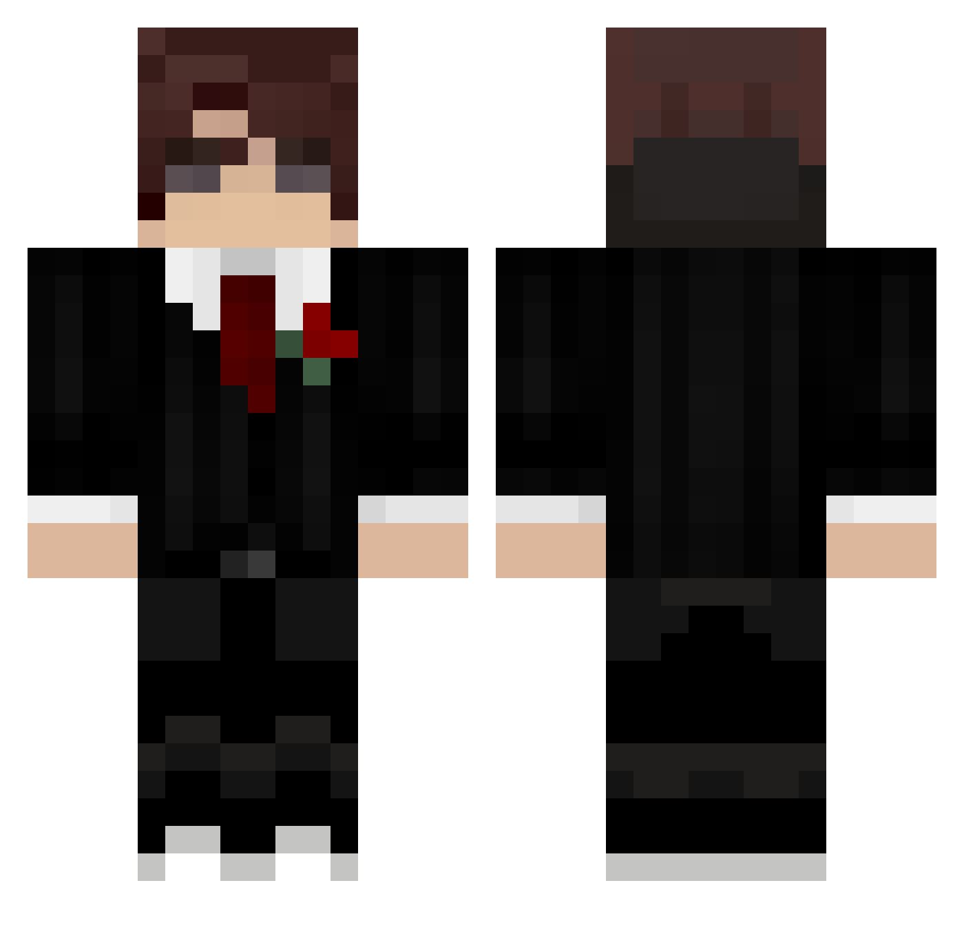 Hansdampf007 Minecraft skin, front and back view