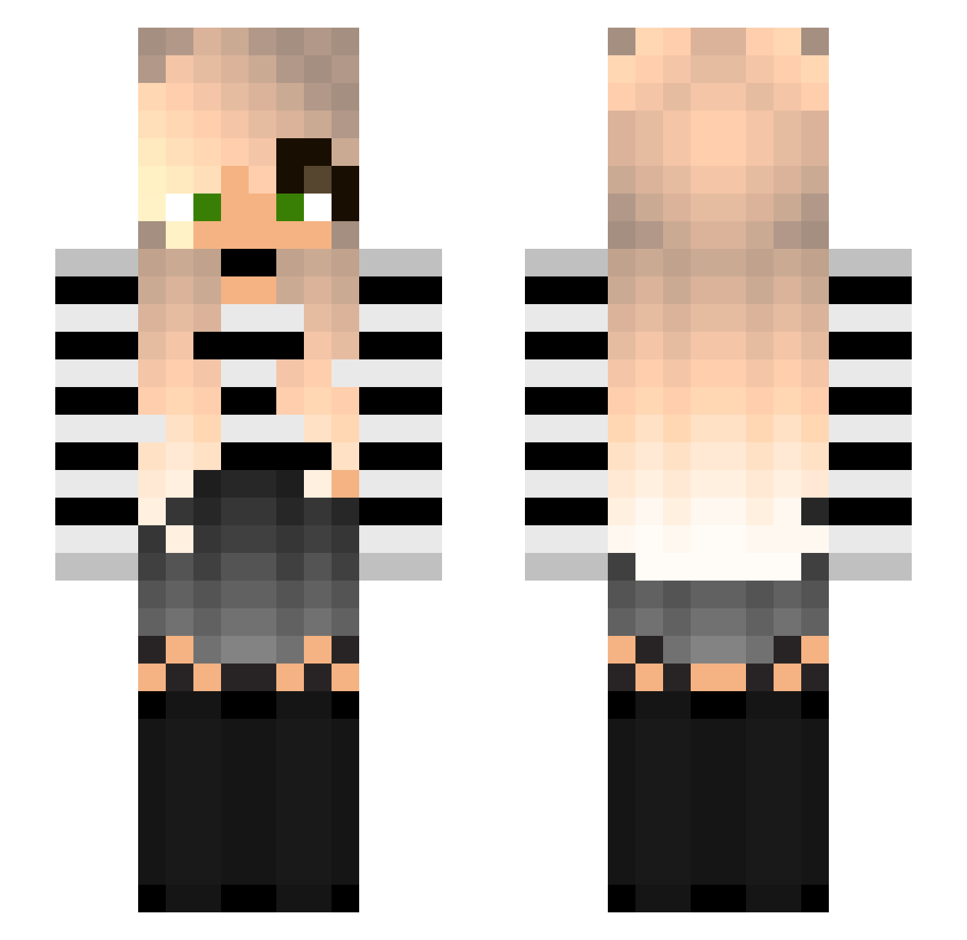 WettDream Minecraft skin, front and back view