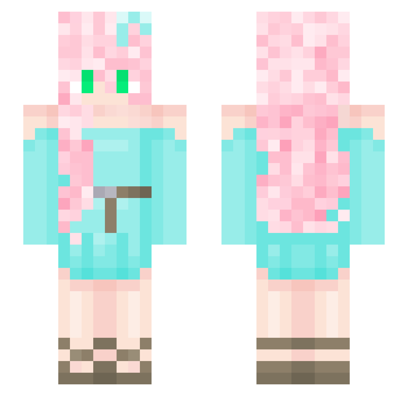 skybluesunshine Minecraft skin, front and back view