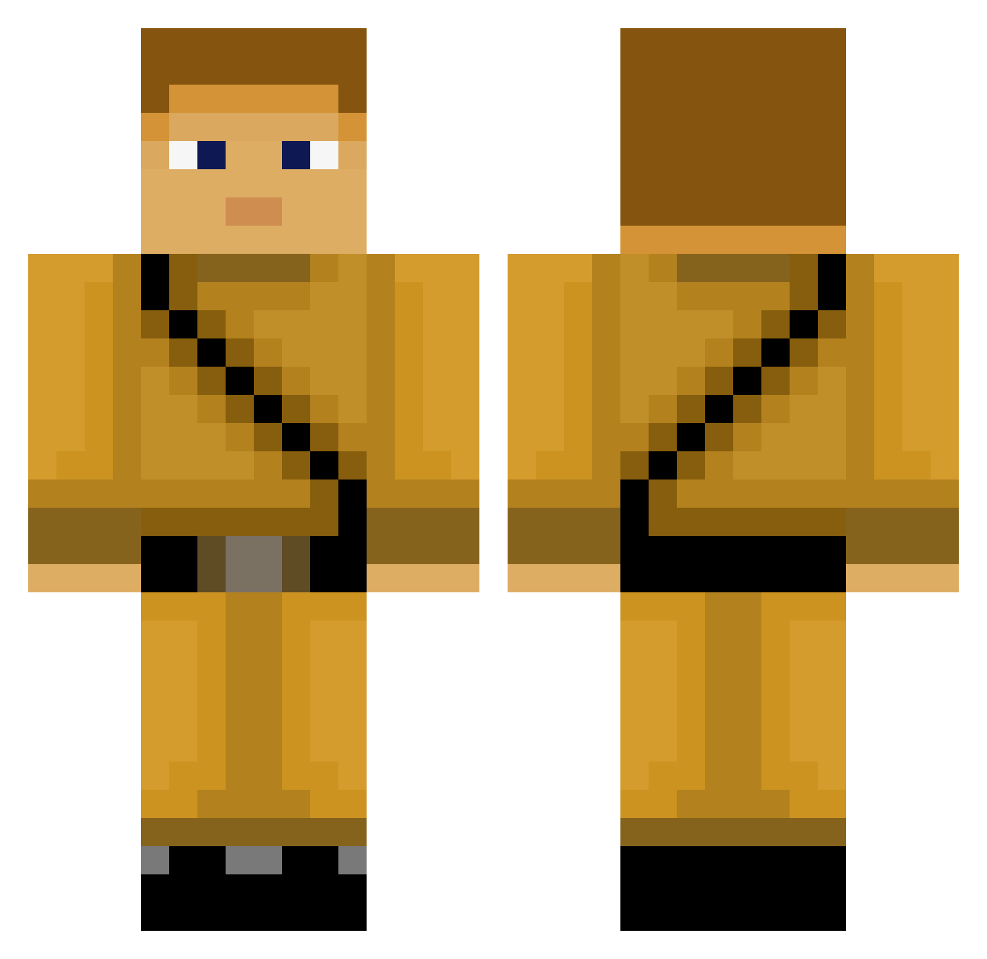 Jipxmaster71 Minecraft skin, front and back view