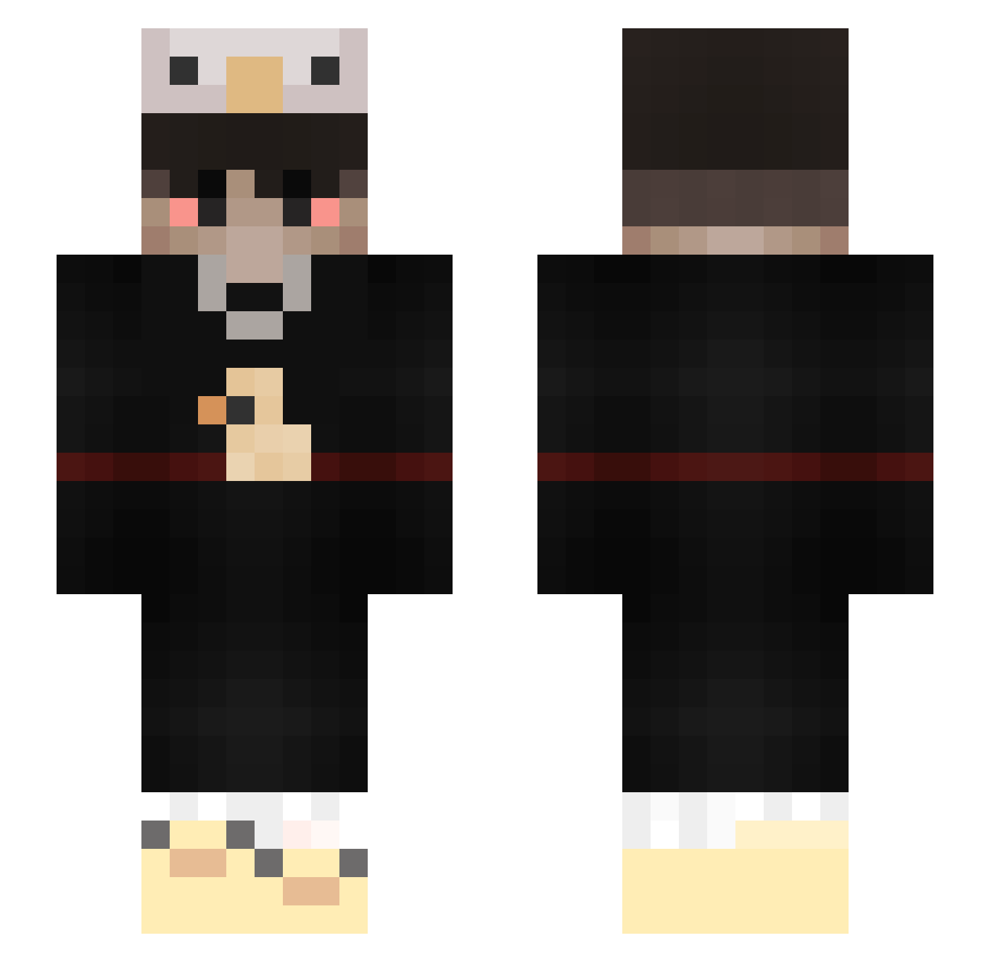 quezoy Minecraft skin, front and back view