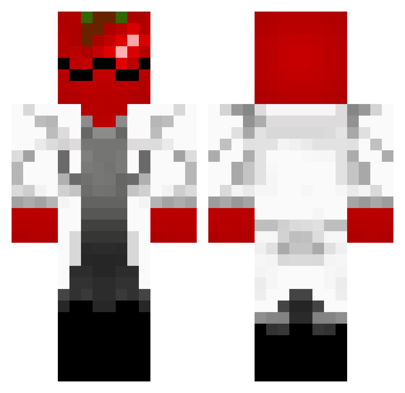 AppleFriitter Minecraft skin, front and back view