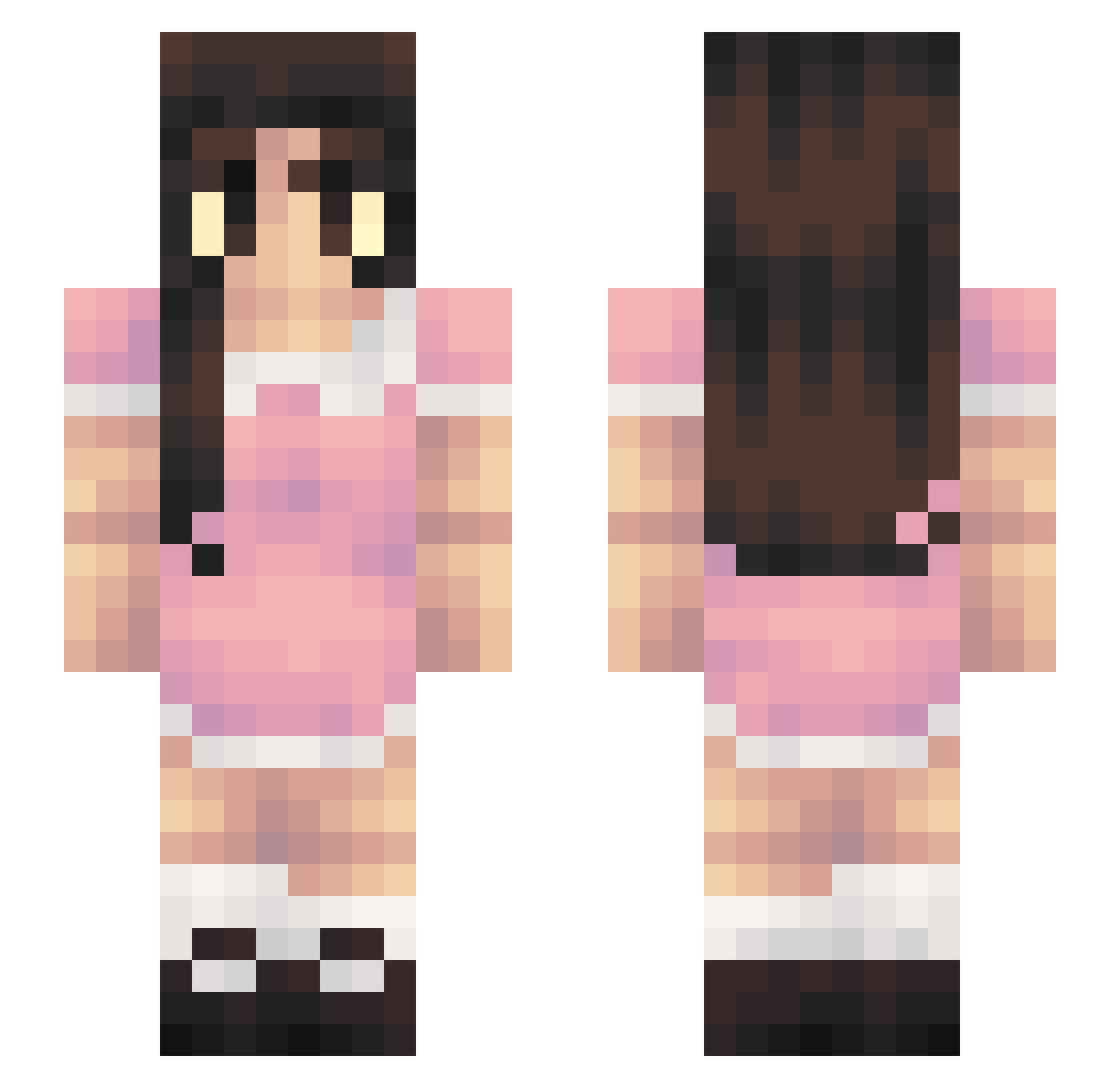 Nana_Komatsu707 Minecraft skin, front and back view