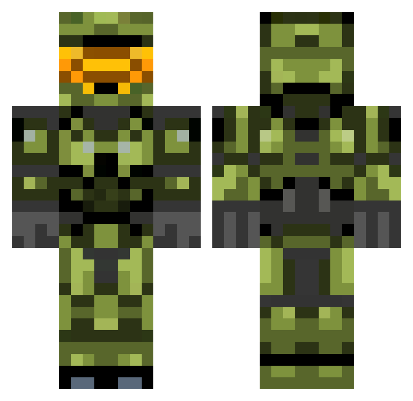 BlueBuck Minecraft skin, front and back view