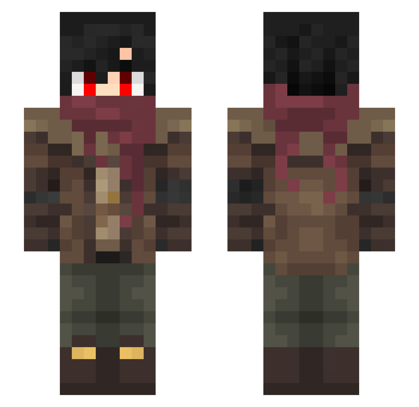 Whitecorn Minecraft skin, front and back view