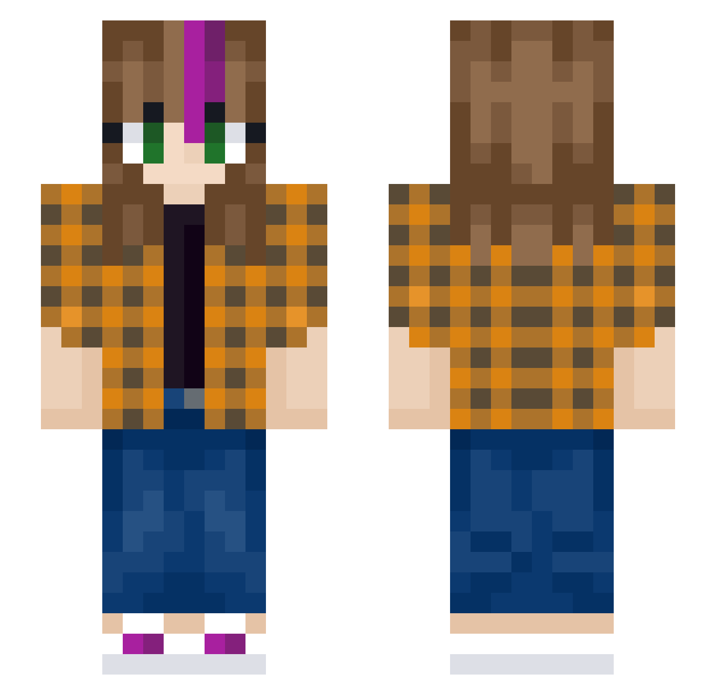 Omnius777 Minecraft skin, front and back view