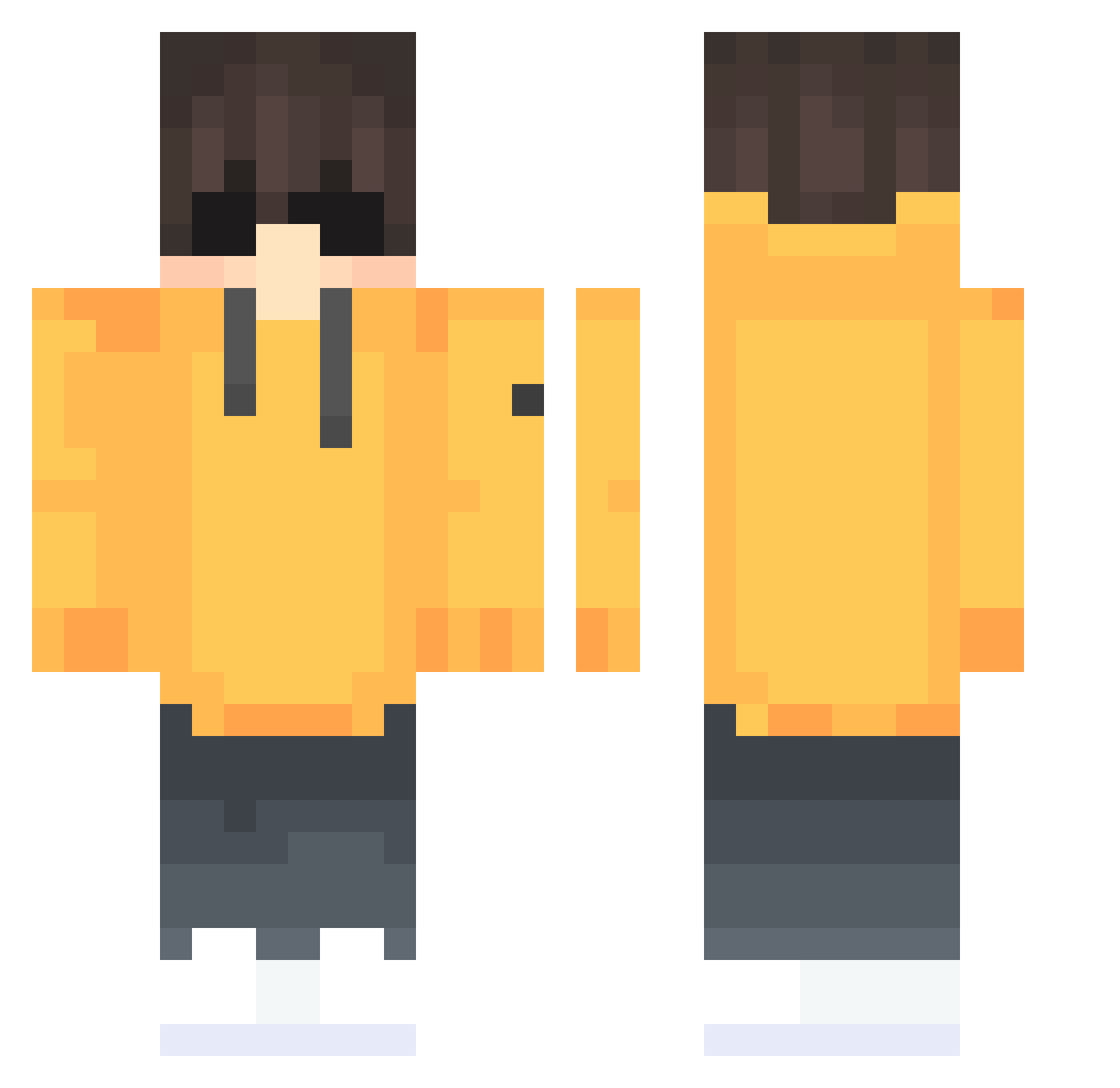 ITZMEFA08 Minecraft skin, front and back view