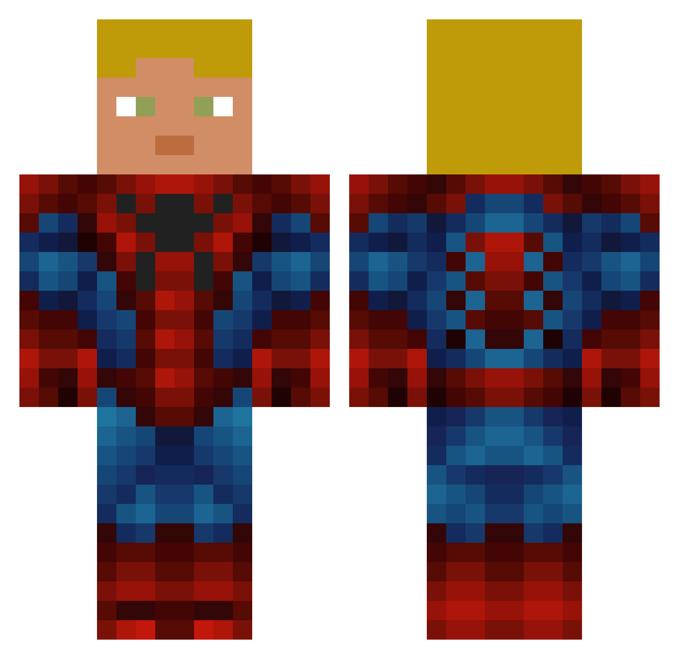 Kolleeer Minecraft skin, front and back view