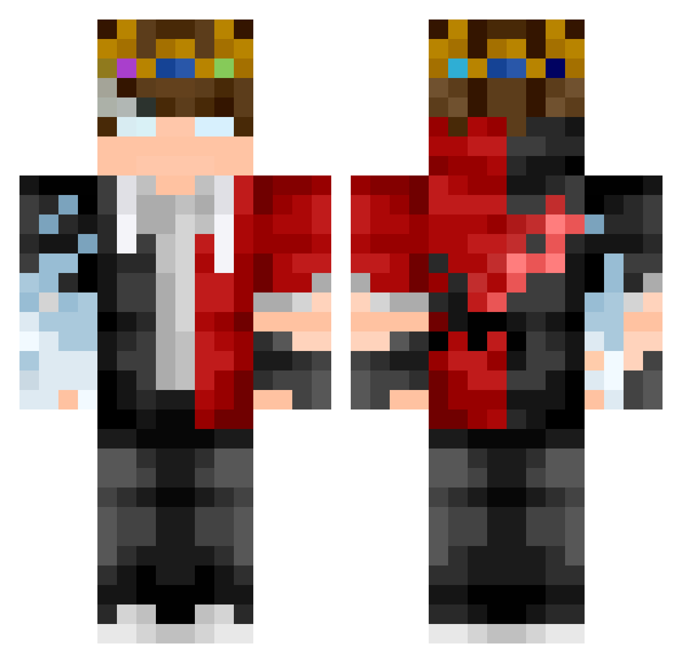 Andynamite Minecraft skin, front and back view