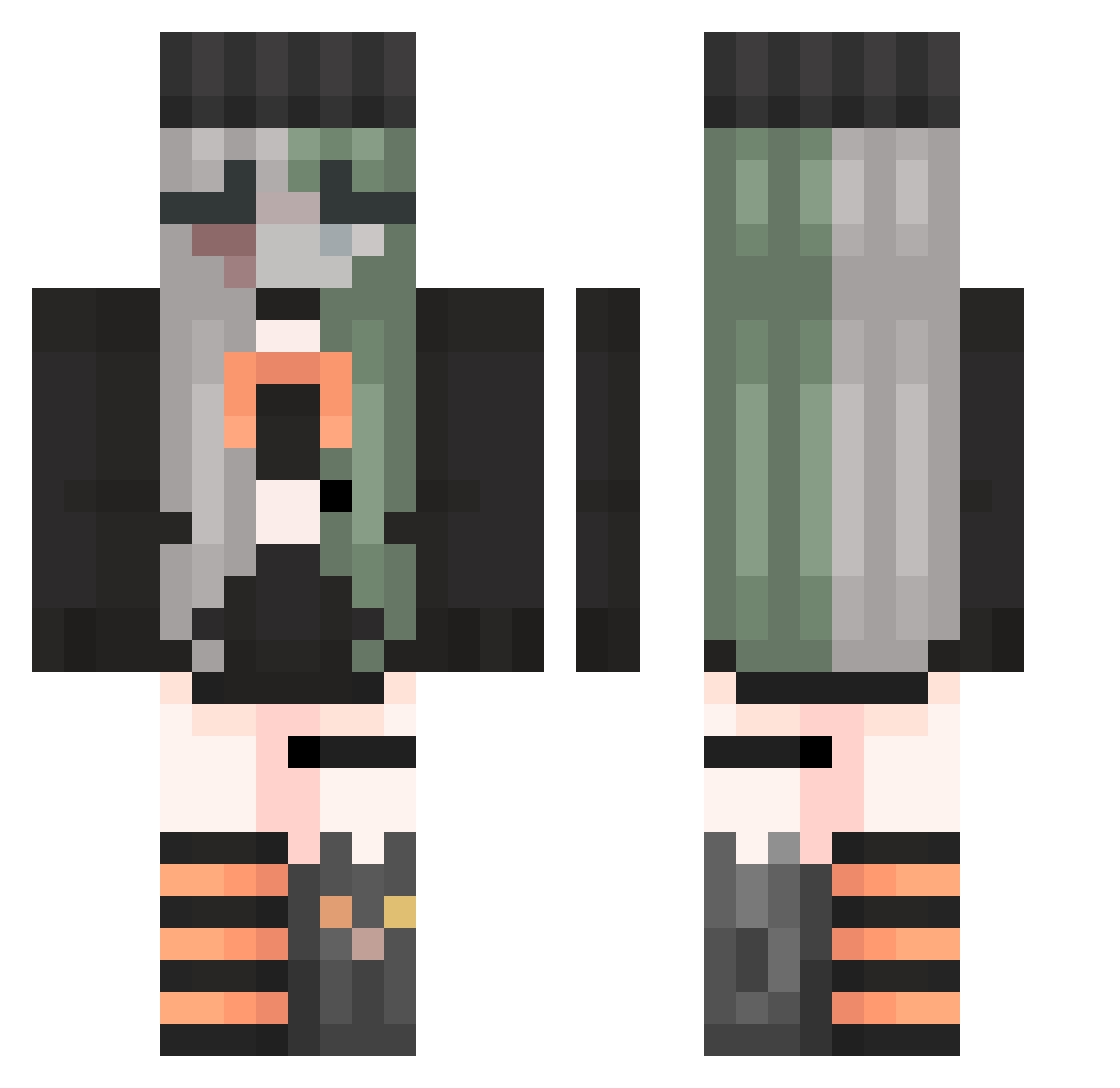Cheetogerl Minecraft skin, front and back view