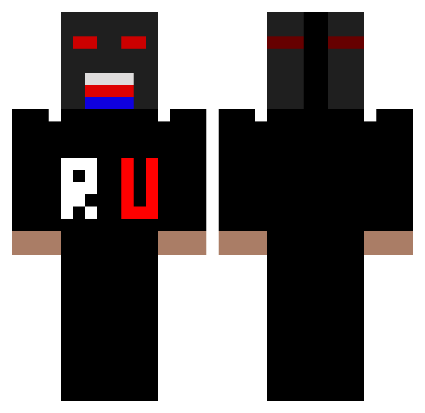 r4c1sts1nc3day1 Minecraft skin, front and back view