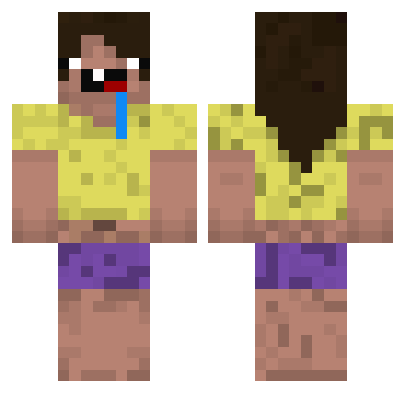 Vituzera Minecraft skin, front and back view