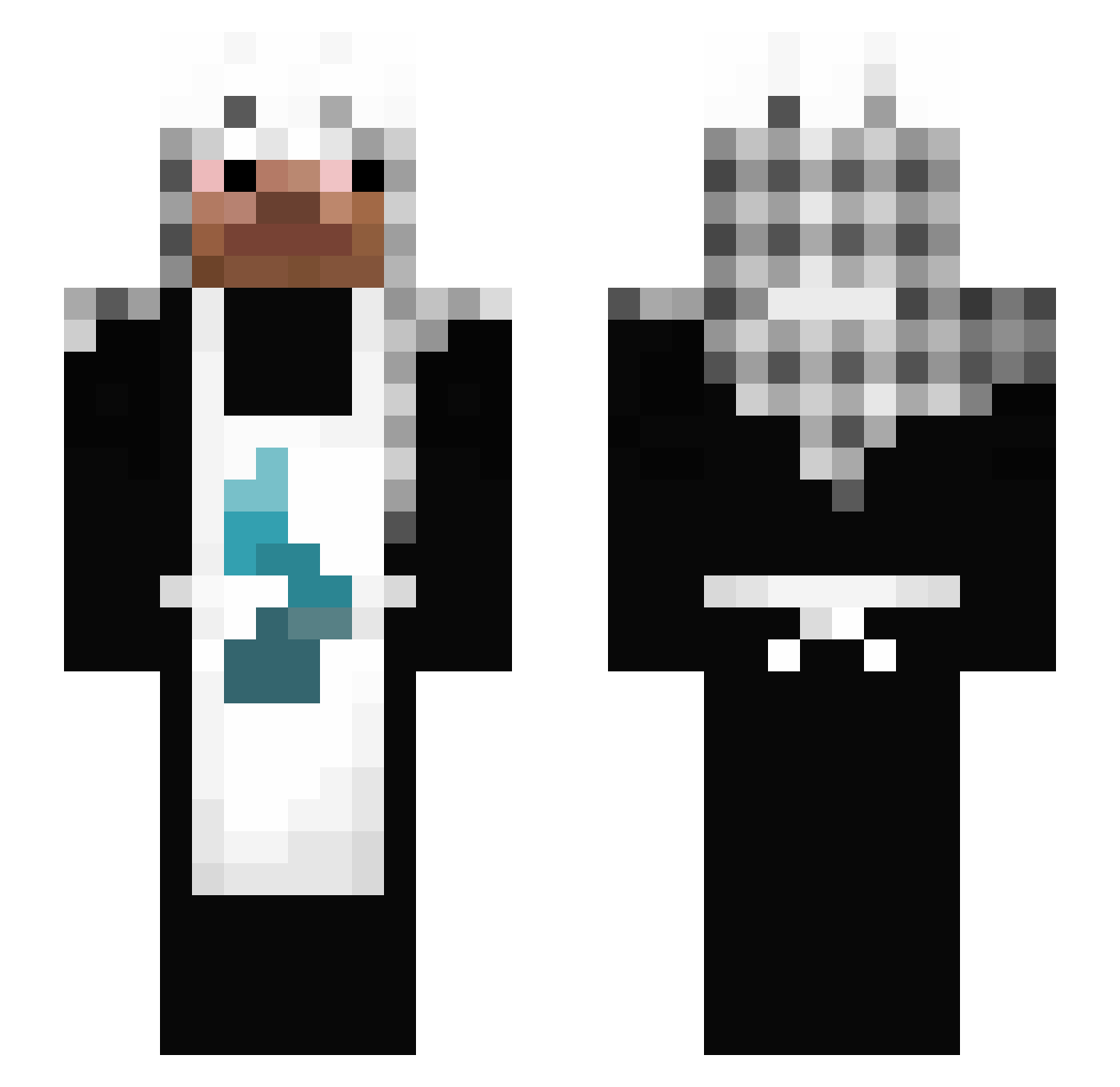 PVPCrafter Minecraft skin, front and back view