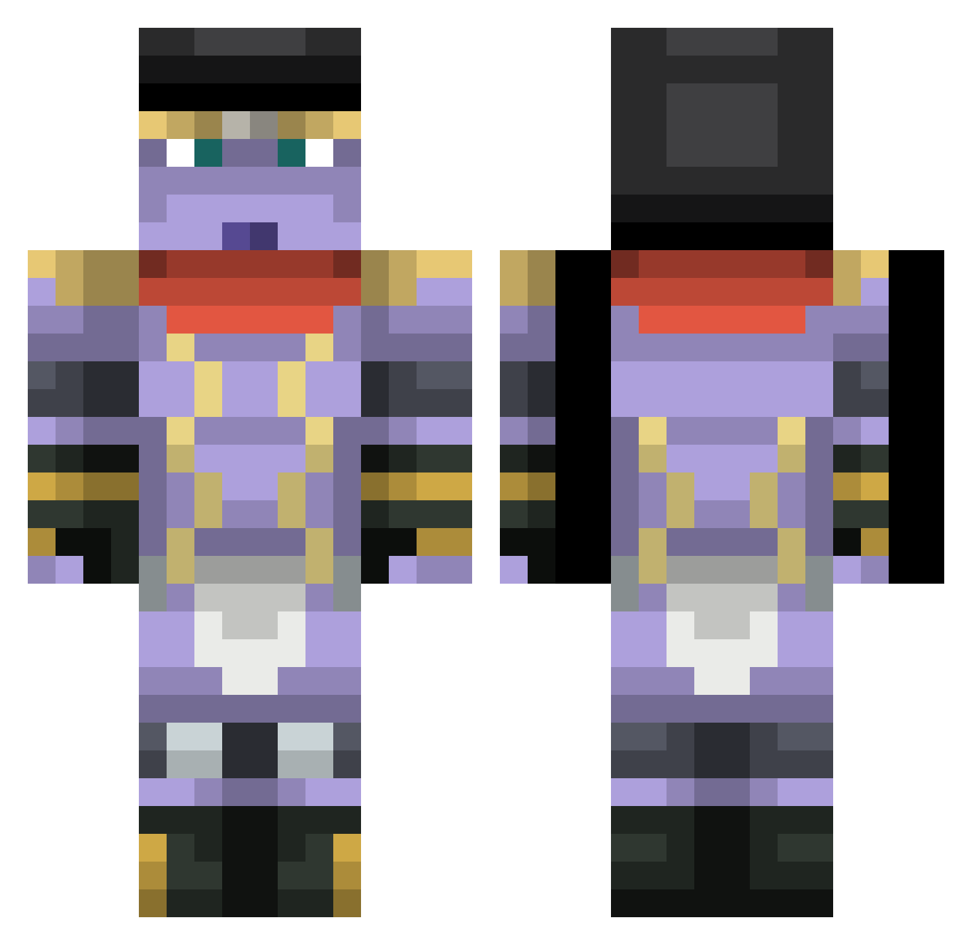thanosprime056 Minecraft skin, front and back view
