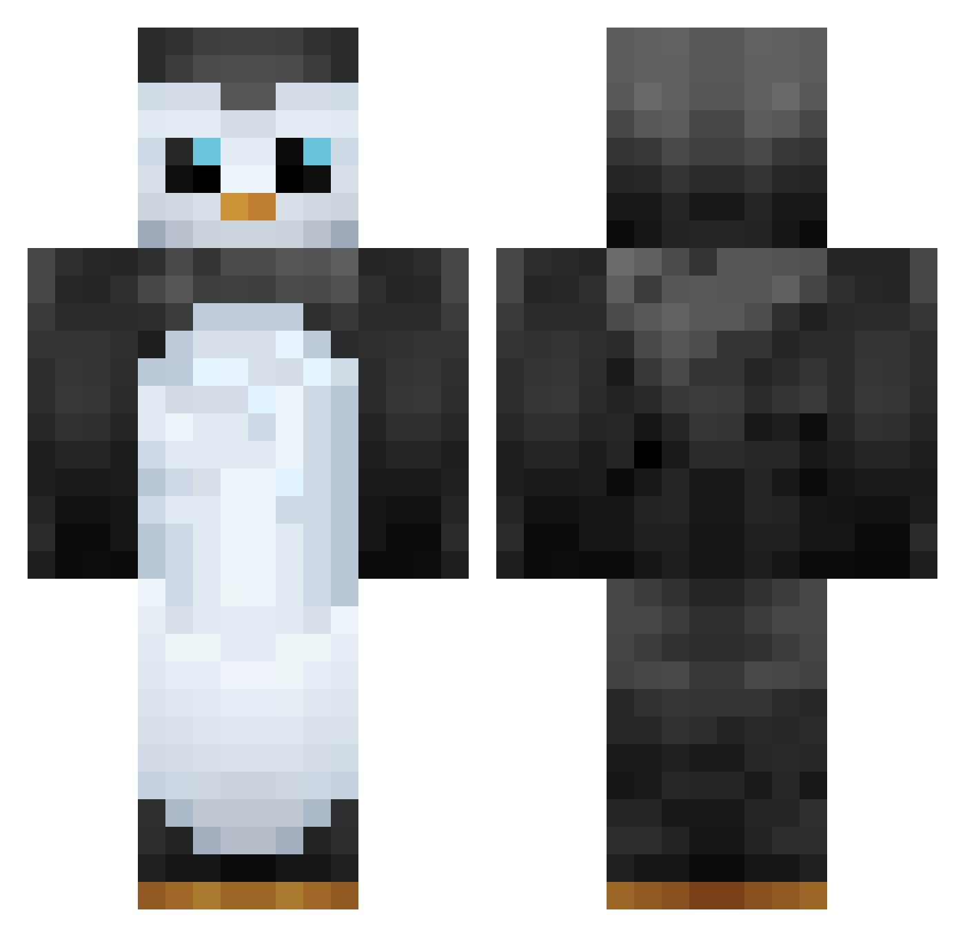 Nastrii Minecraft skin, front and back view