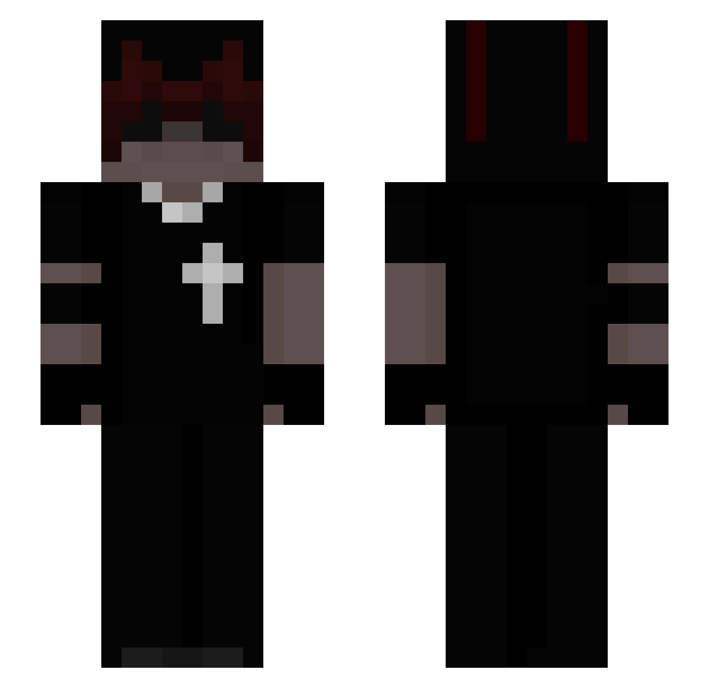 Agonisingly Minecraft skin, front and back view