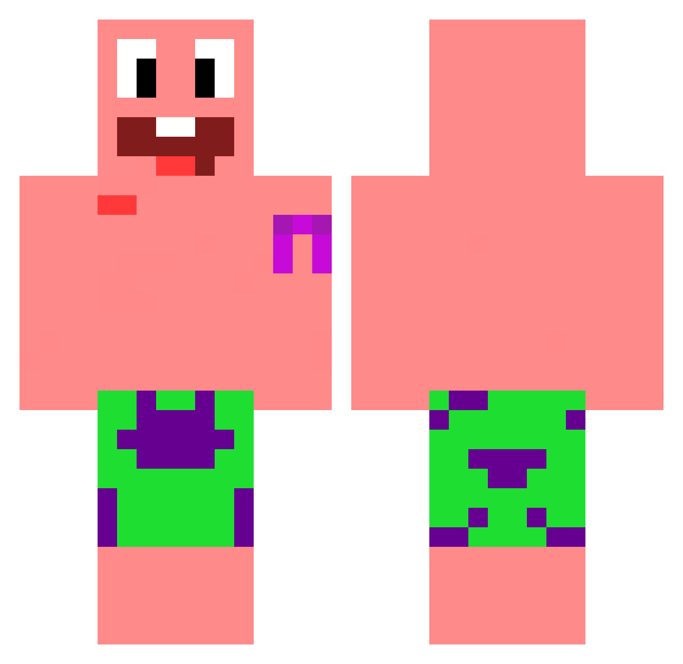 GodModeON Minecraft skin, front and back view