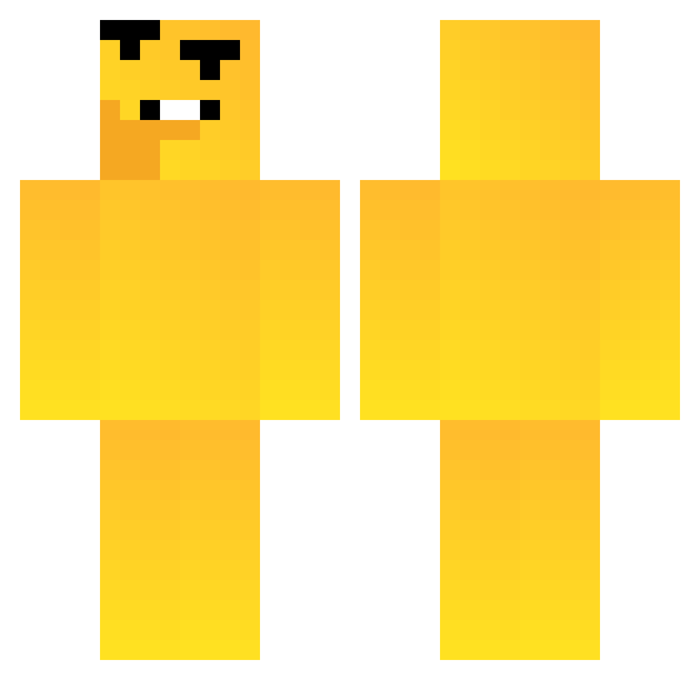 Ponderosity Minecraft skin, front and back view