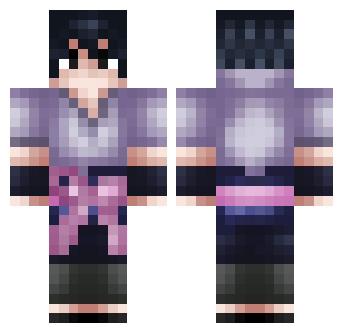 Logzin Minecraft skin, front and back view