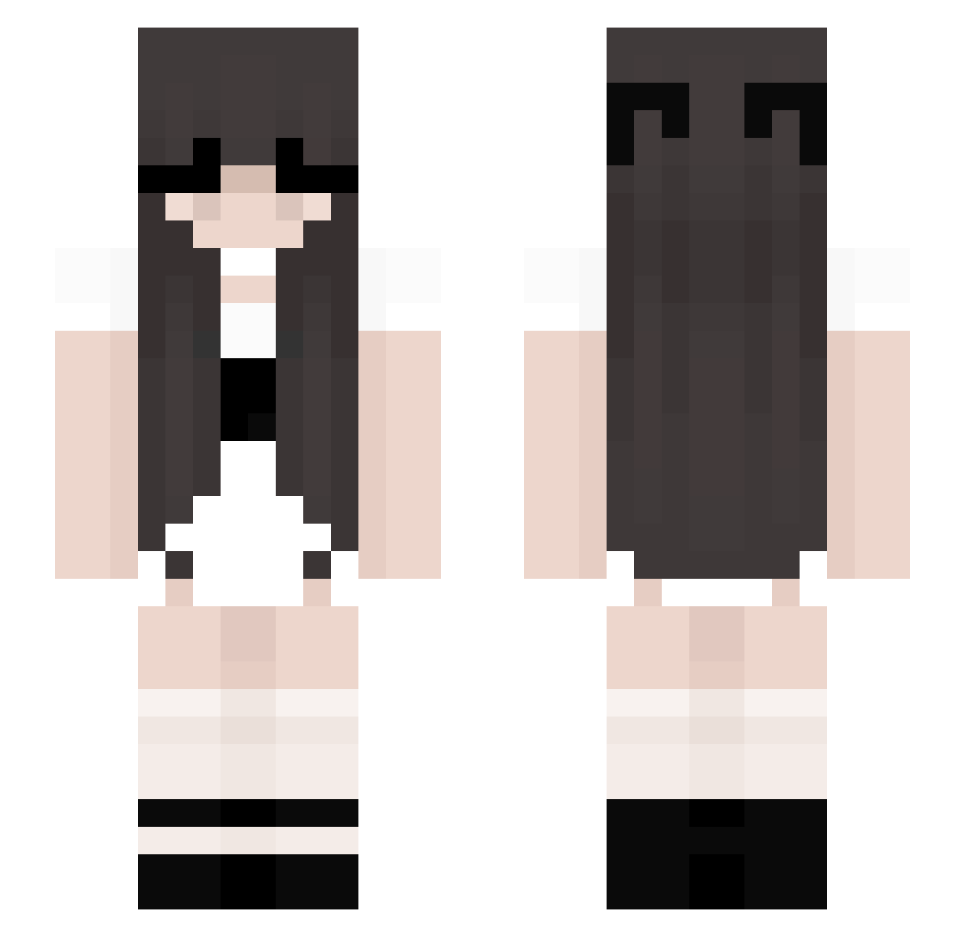OabtO Minecraft skin, front and back view