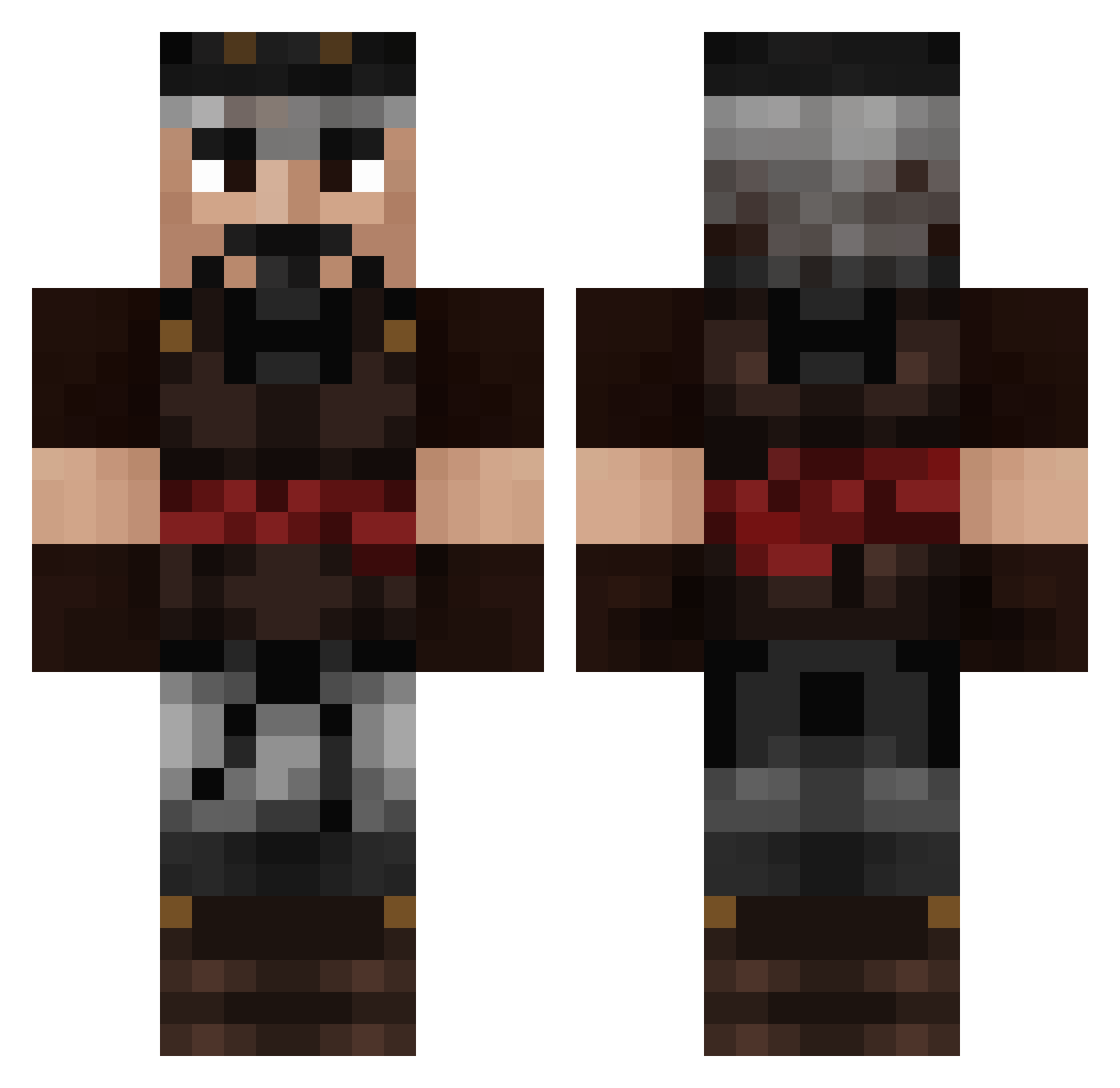 Cujo81 Minecraft skin, front and back view