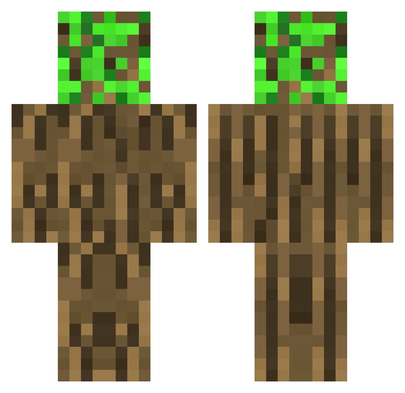 alma Minecraft skin, front and back view