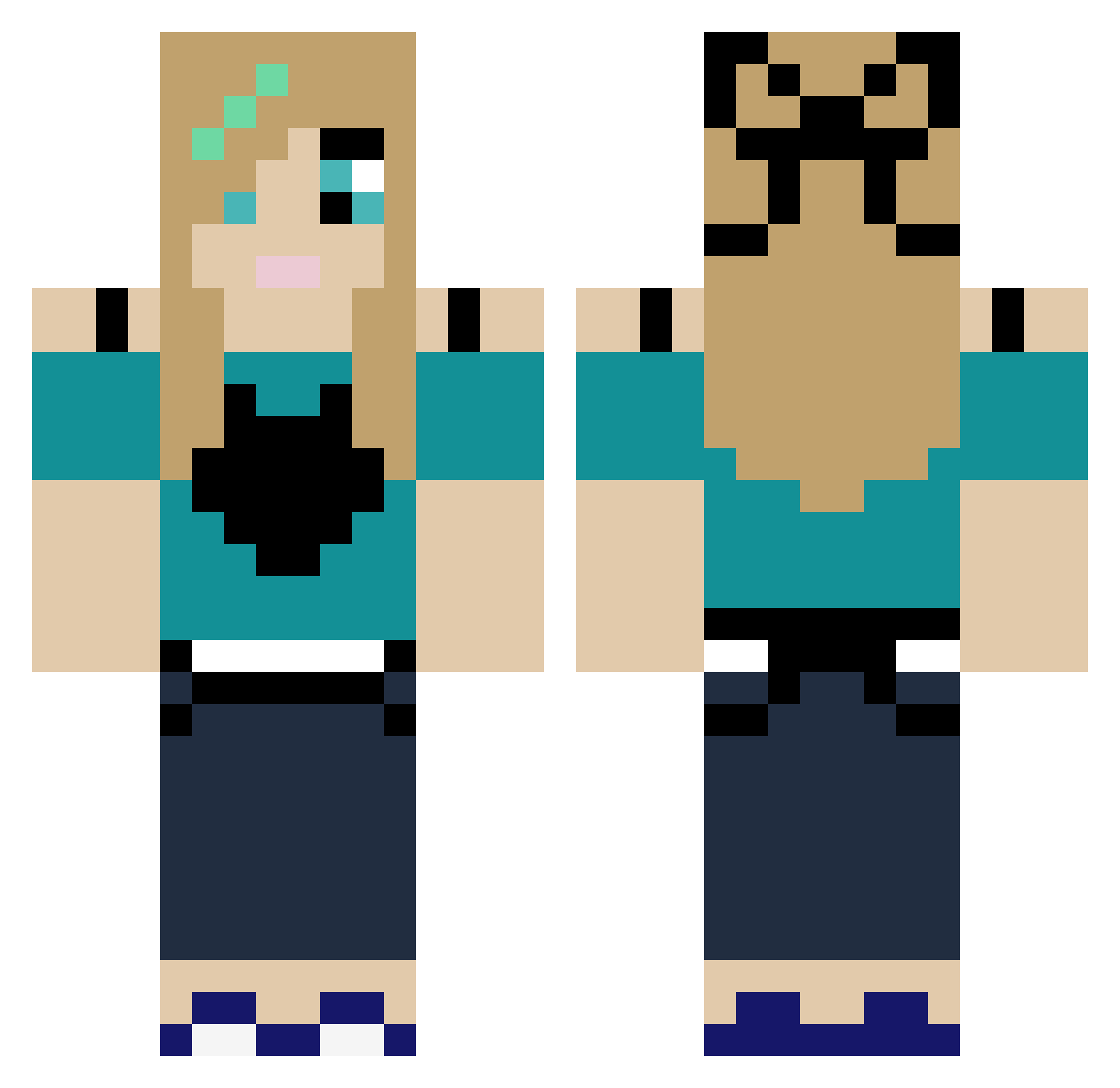 Gweneth Minecraft skin, front and back view