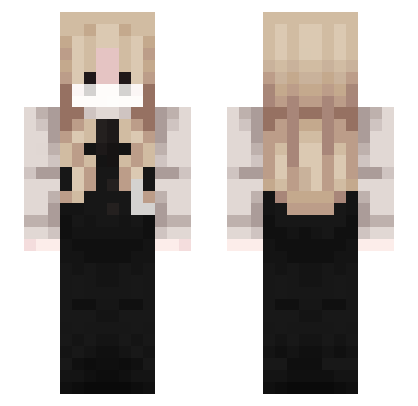 Sun_Hae Minecraft skin, front and back view