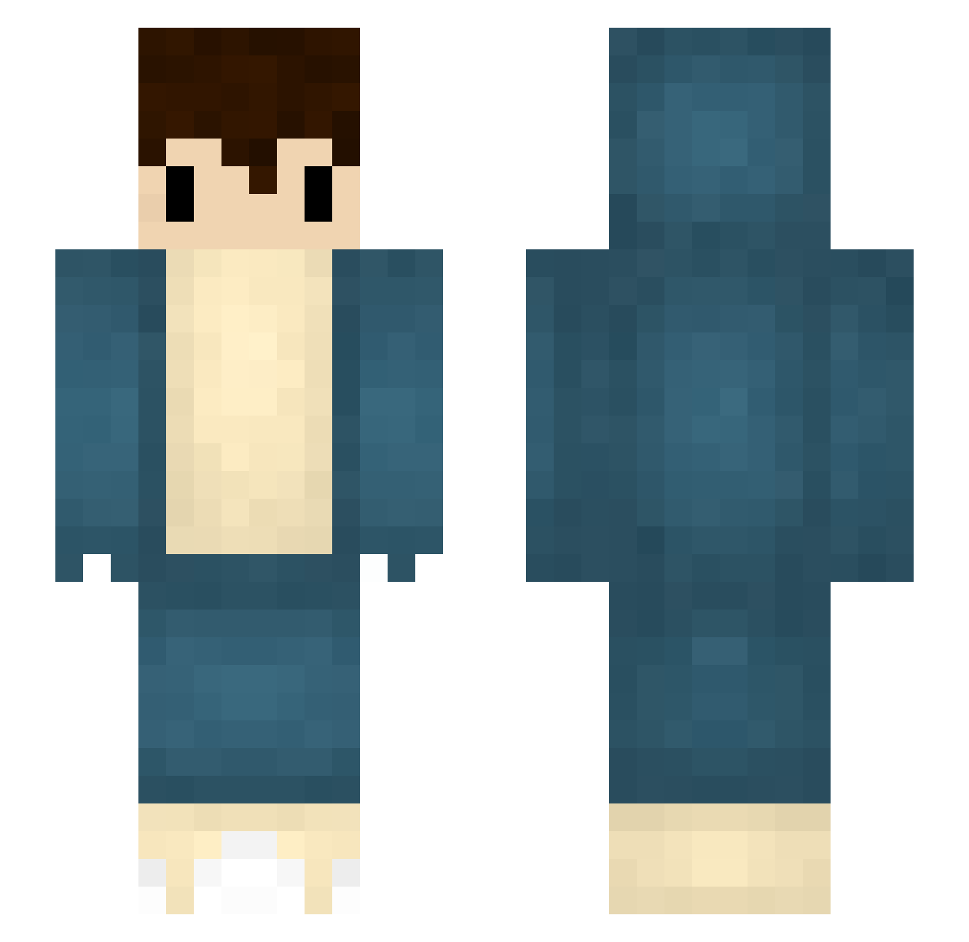 o0ke Minecraft skin, front and back view