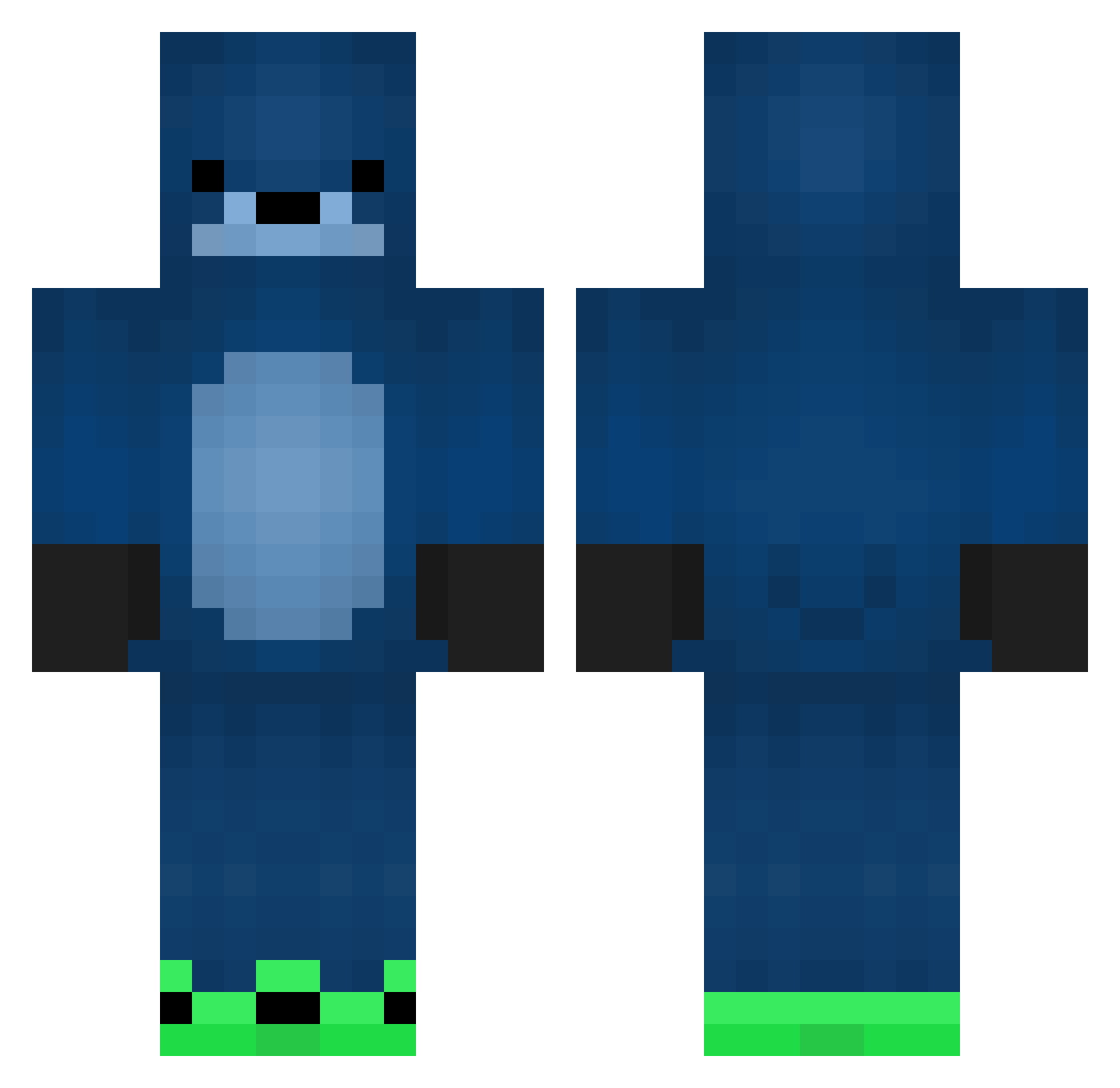 enoday Minecraft skin, front and back view