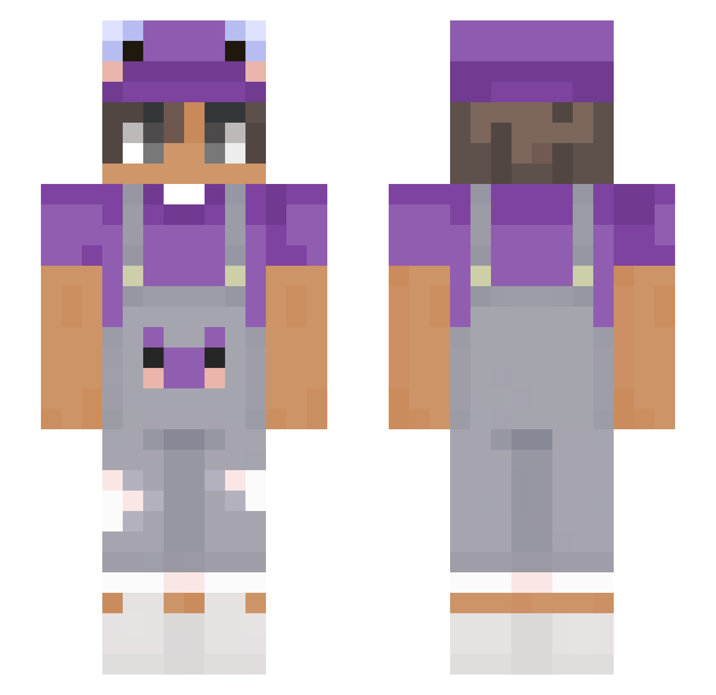 zNarex Minecraft skin, front and back view