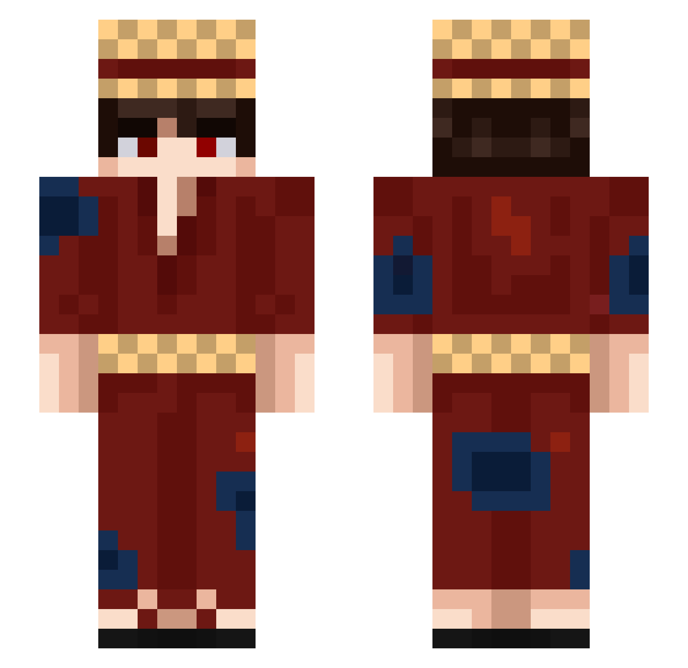 weggedoenert Minecraft skin, front and back view