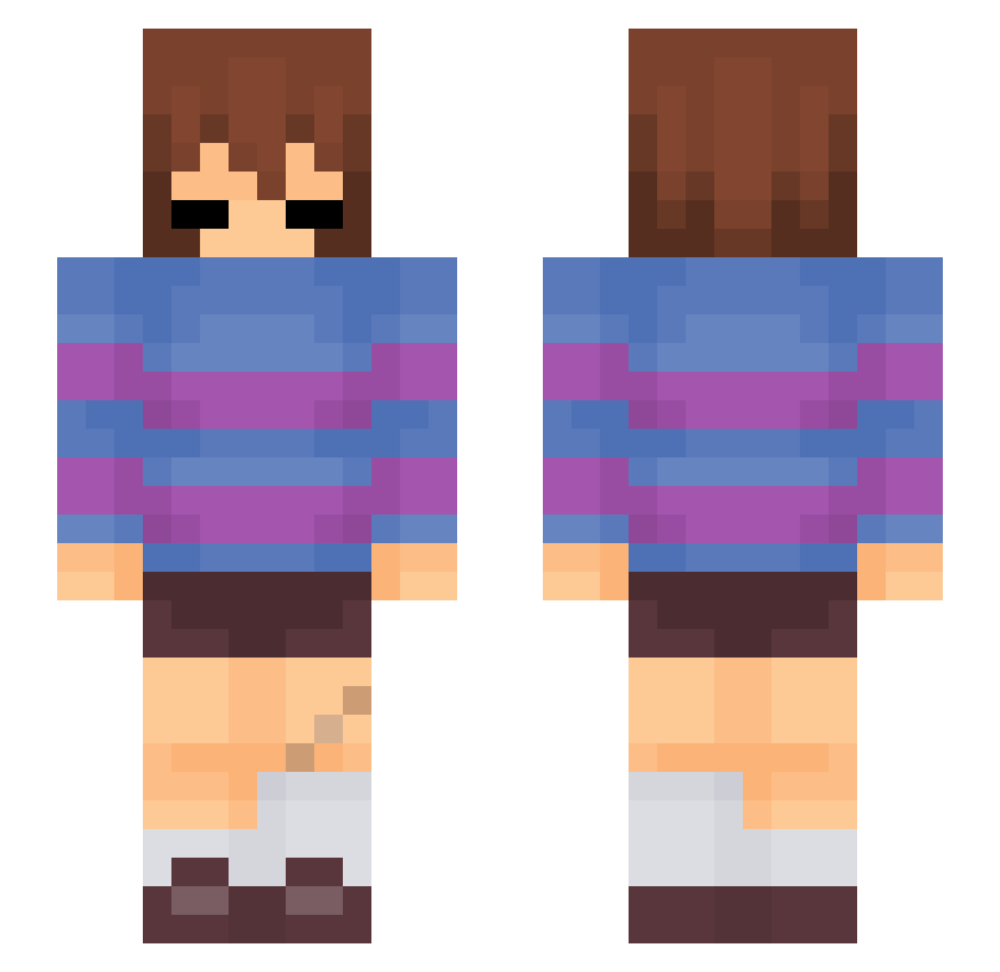 luvdetermination Minecraft skin, front and back view