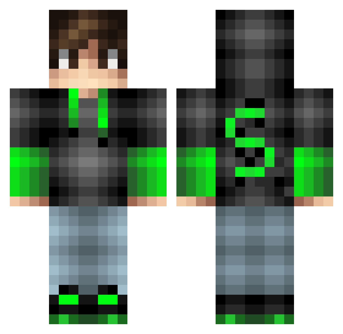 JumpyWizard_ Minecraft skin, front and back view