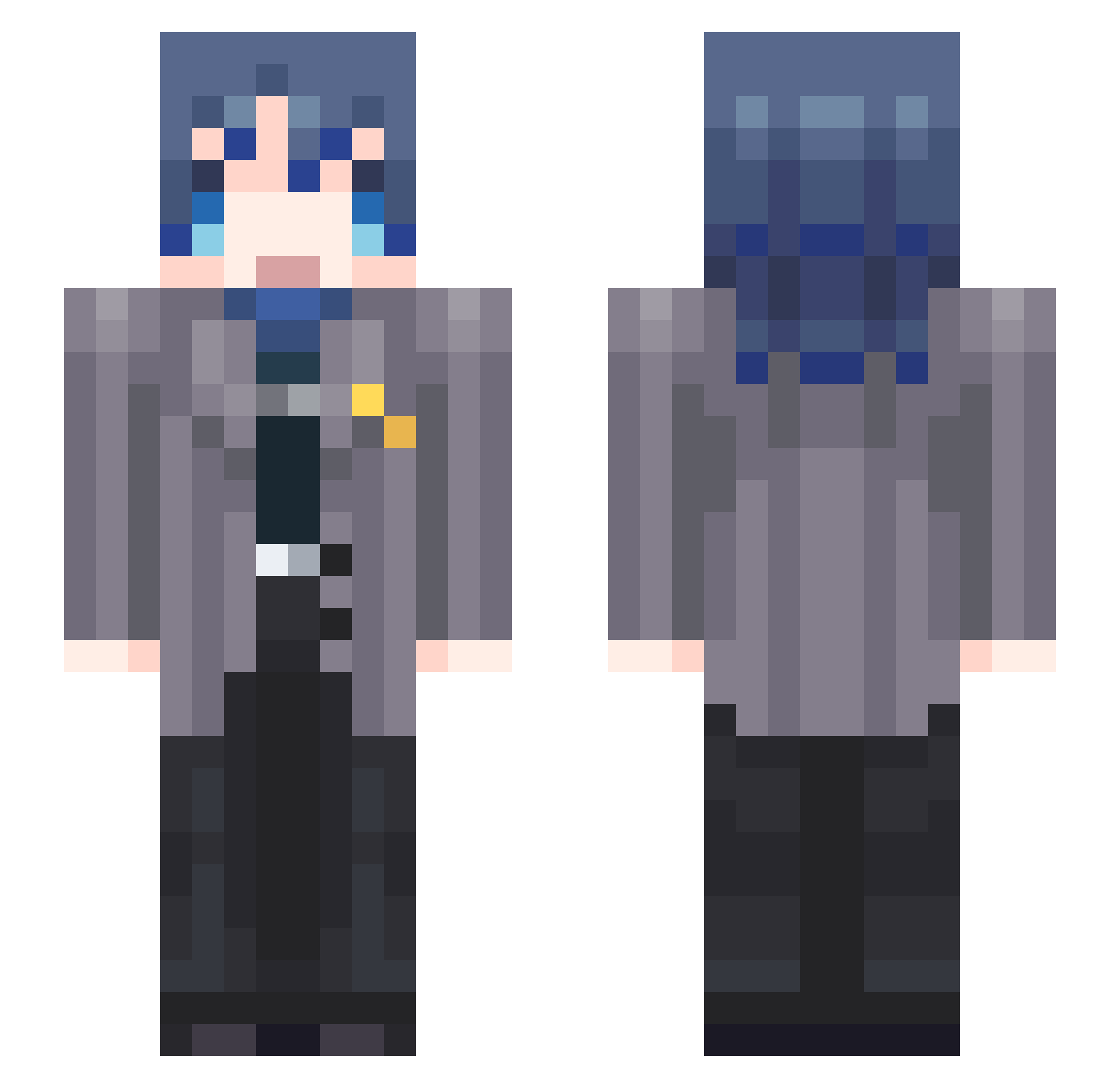 SonndFn Minecraft skin, front and back view