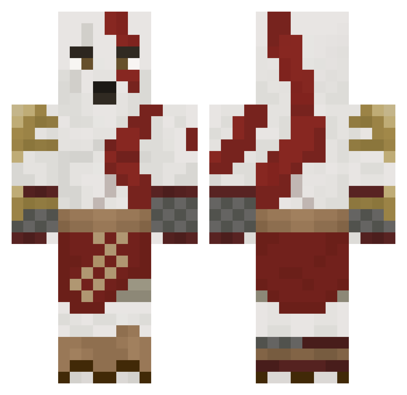 Chossflo44 Minecraft skin, front and back view