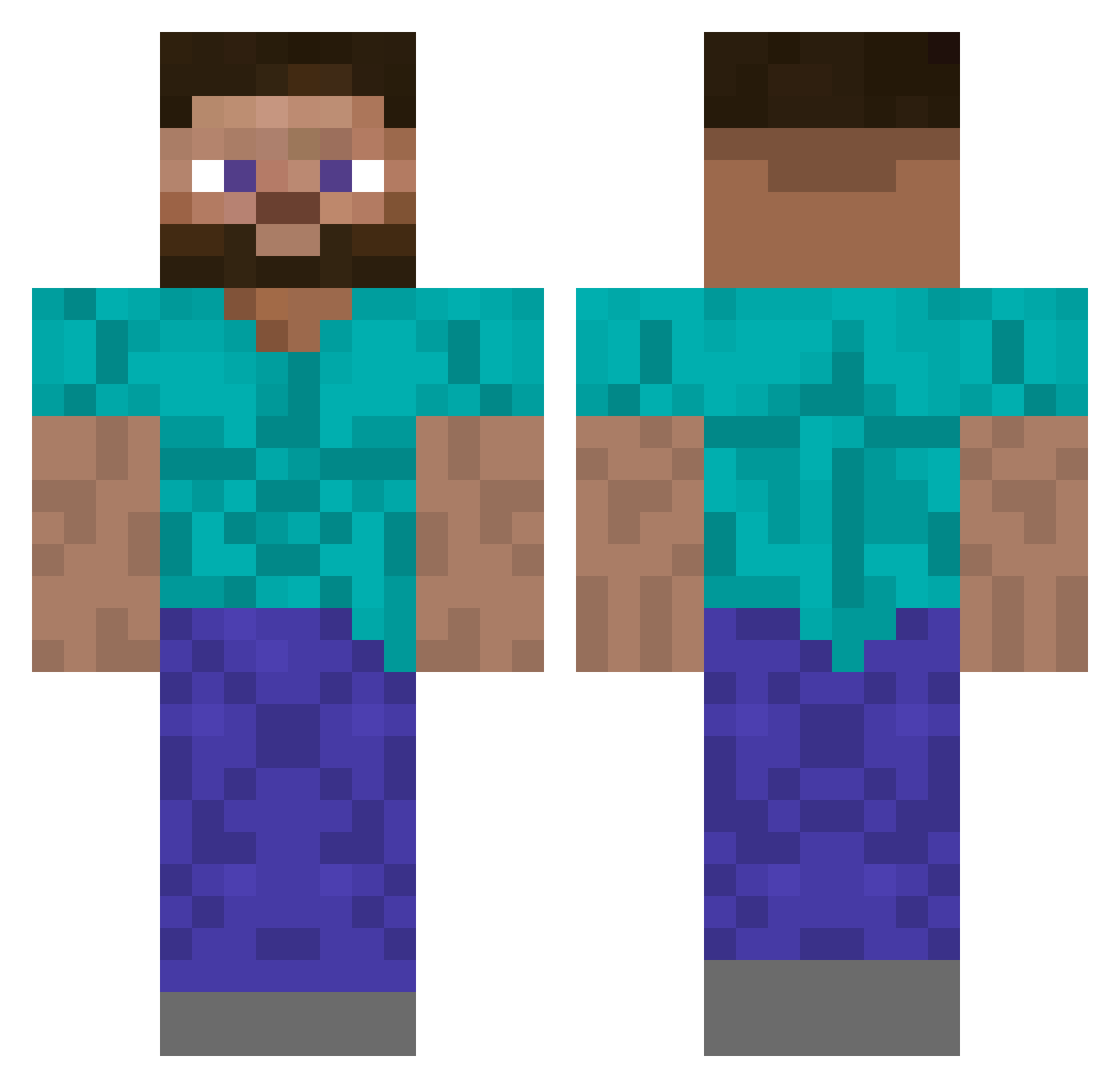 haktanabi Minecraft skin, front and back view