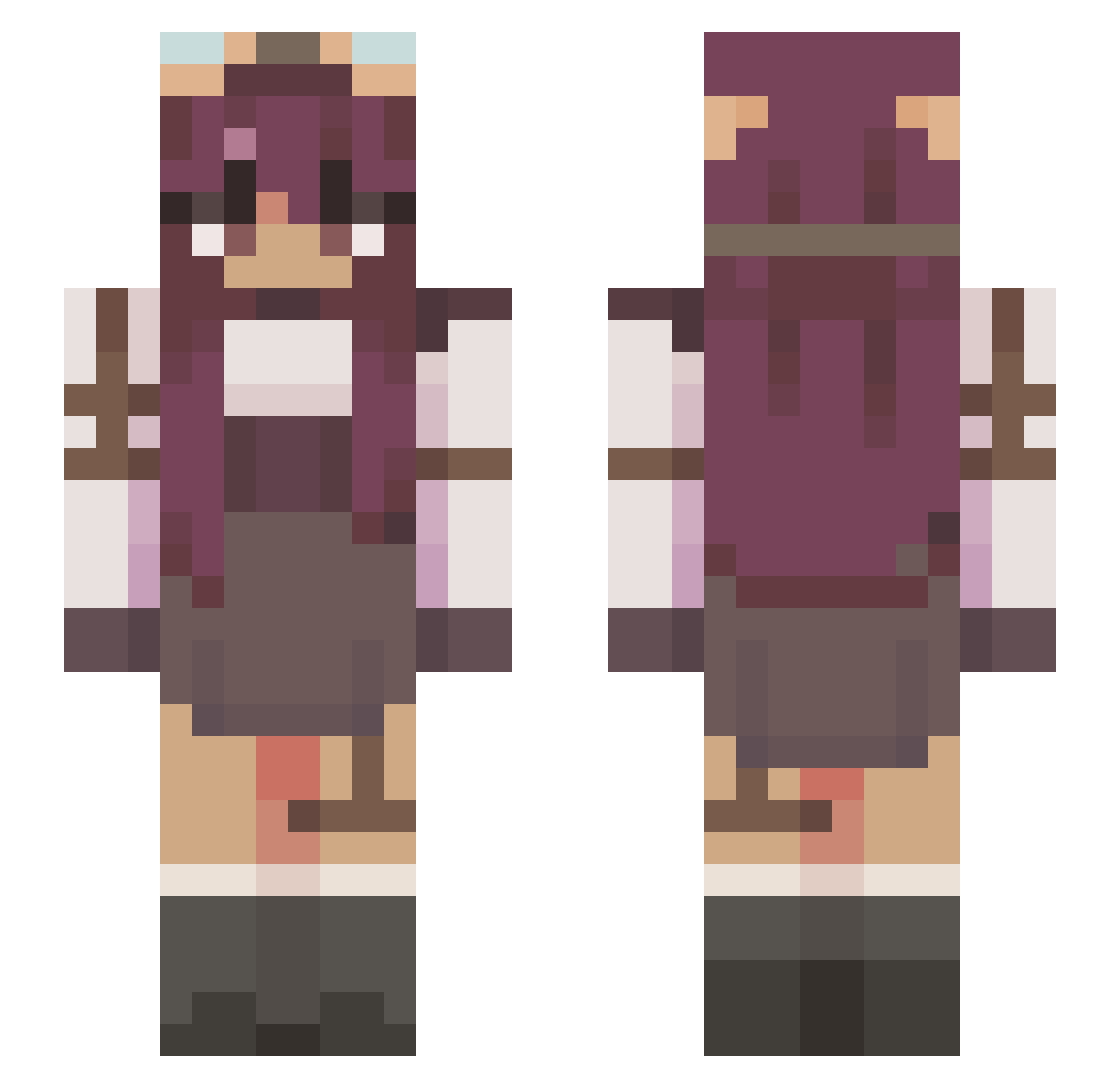 MillyLynne Minecraft skin, front and back view