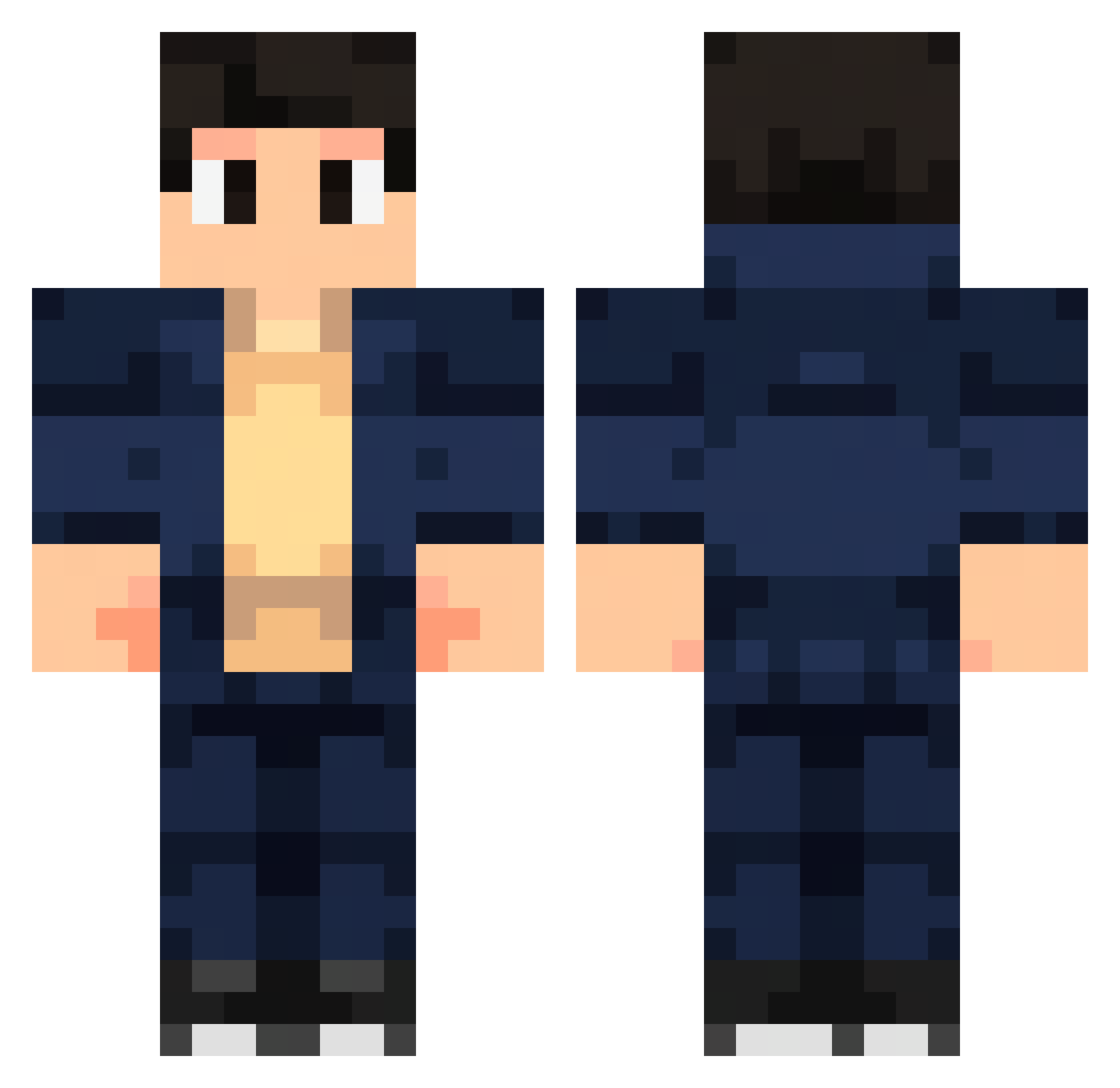 Huss24qx Minecraft skin, front and back view