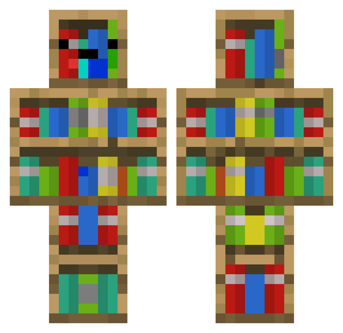 Flitzpippe_B Minecraft skin, front and back view