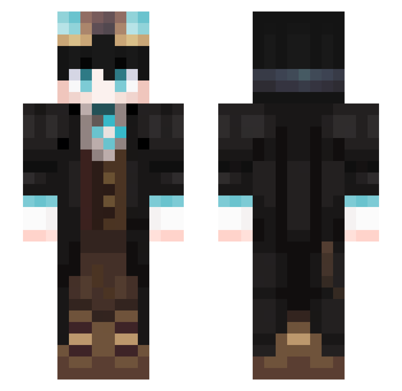 TimoMial Minecraft skin, front and back view