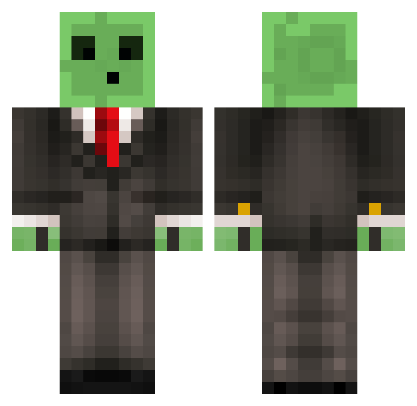 TastefulVacuum Minecraft skin, front and back view