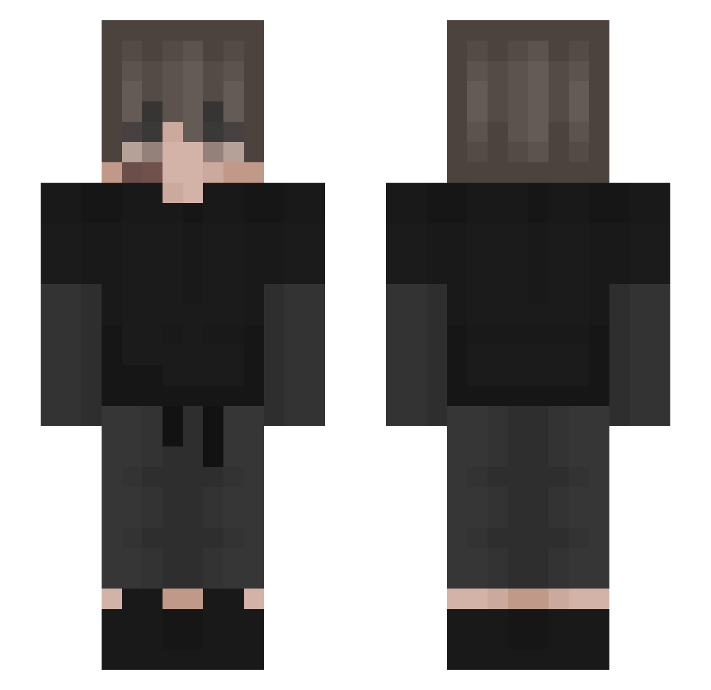 DARKyanwnag Minecraft skin, front and back view