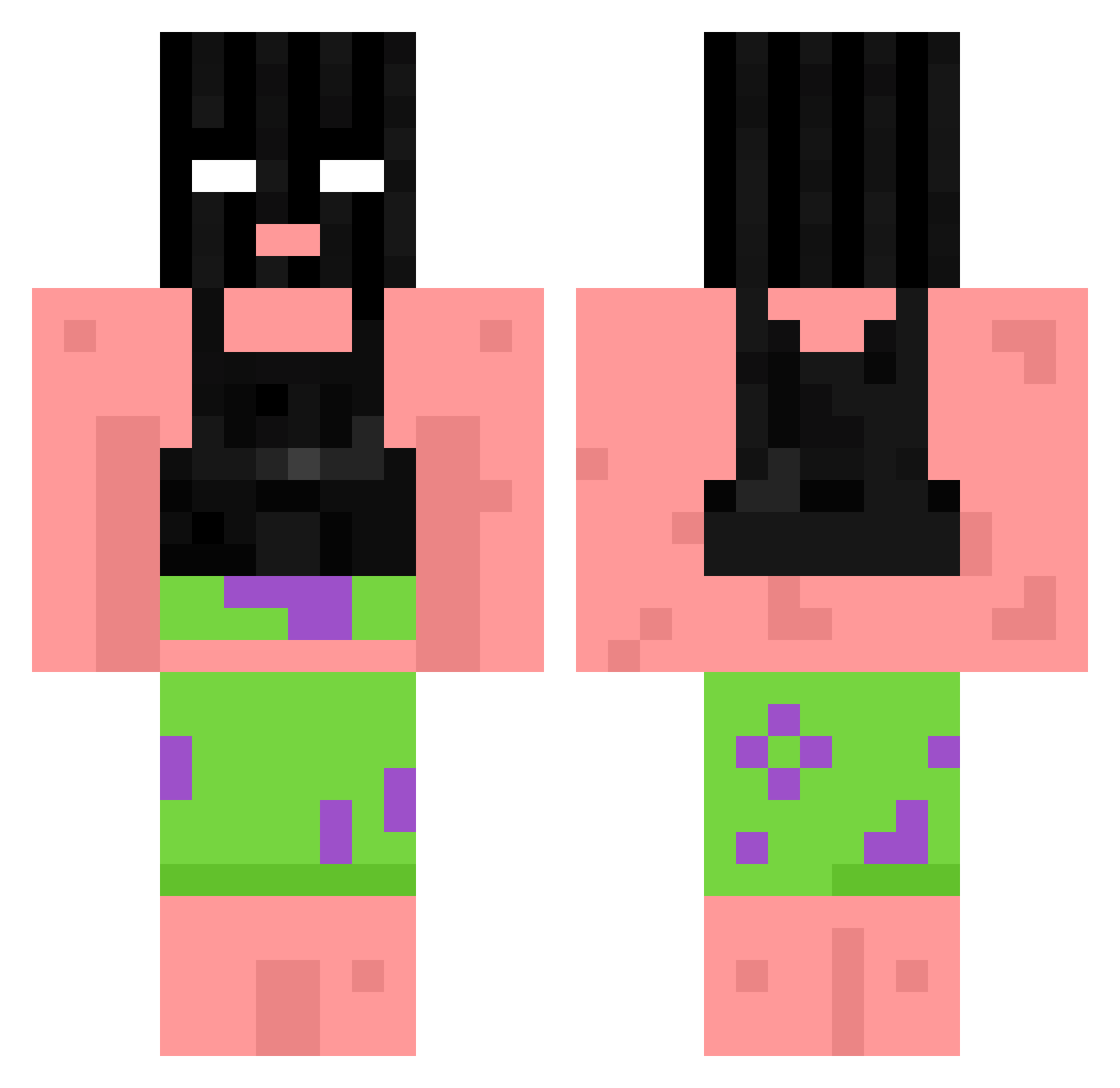 Miodziunio Minecraft skin, front and back view