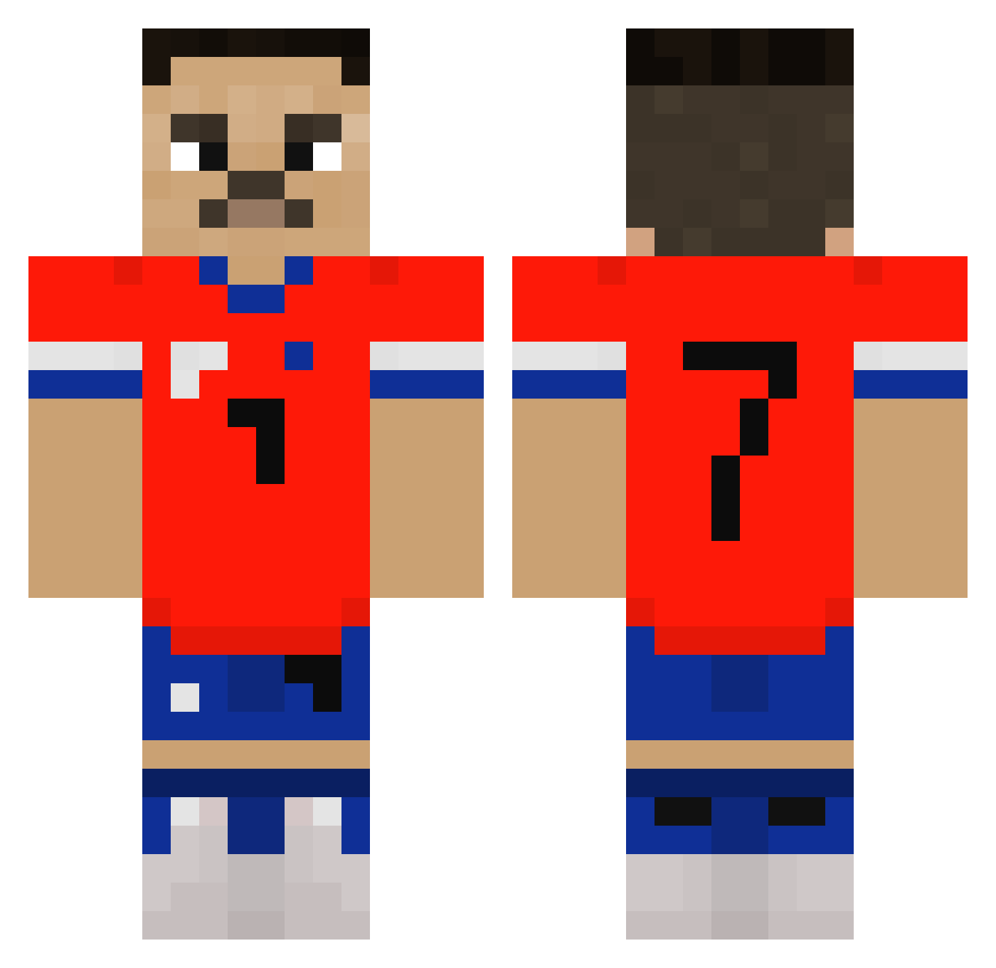 sabagoat Minecraft skin, front and back view