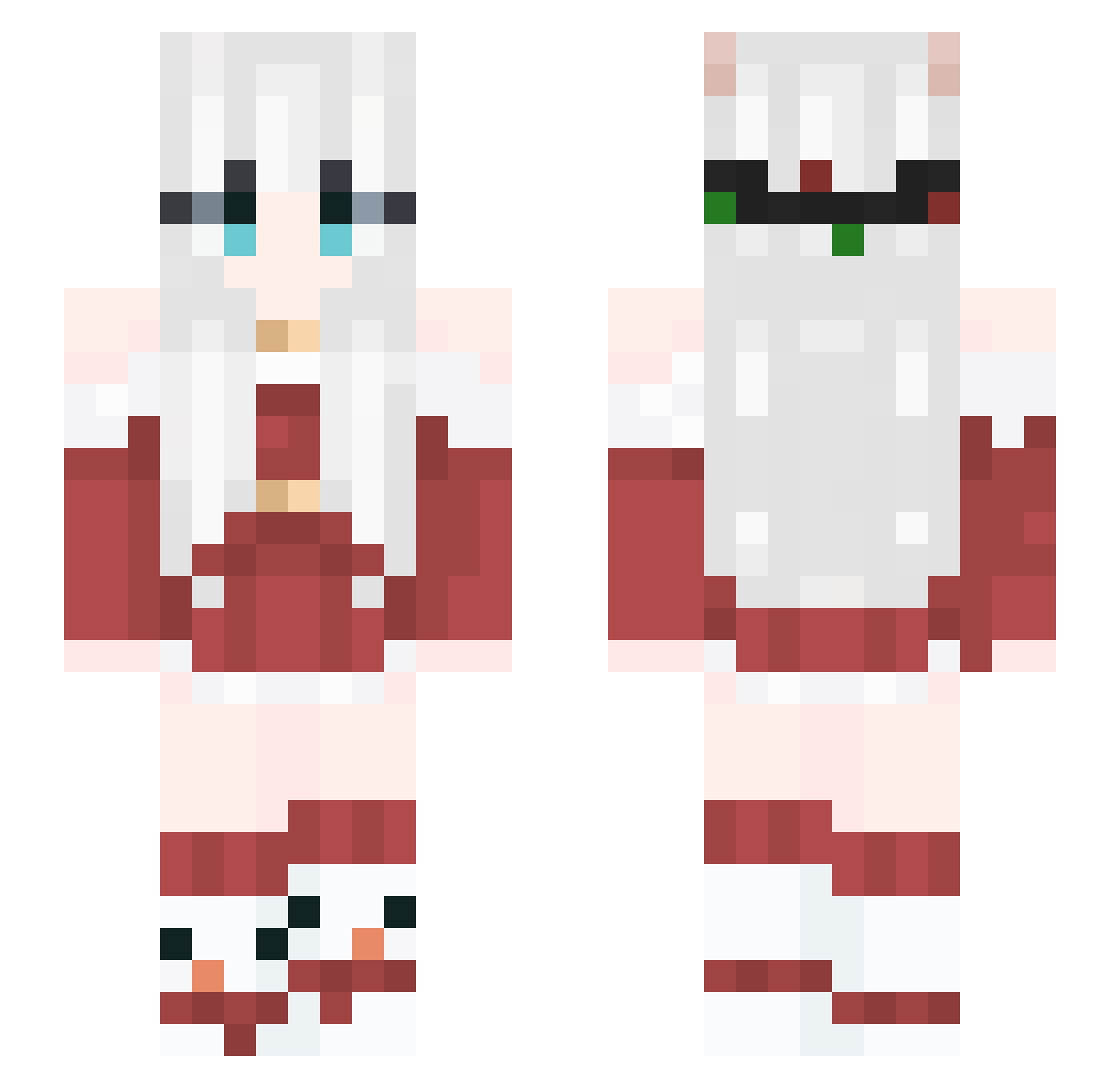 isaabellla Minecraft skin, front and back view